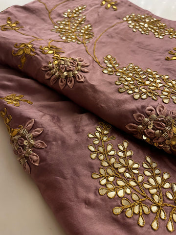 Mauve Pink Heavy Silk saree