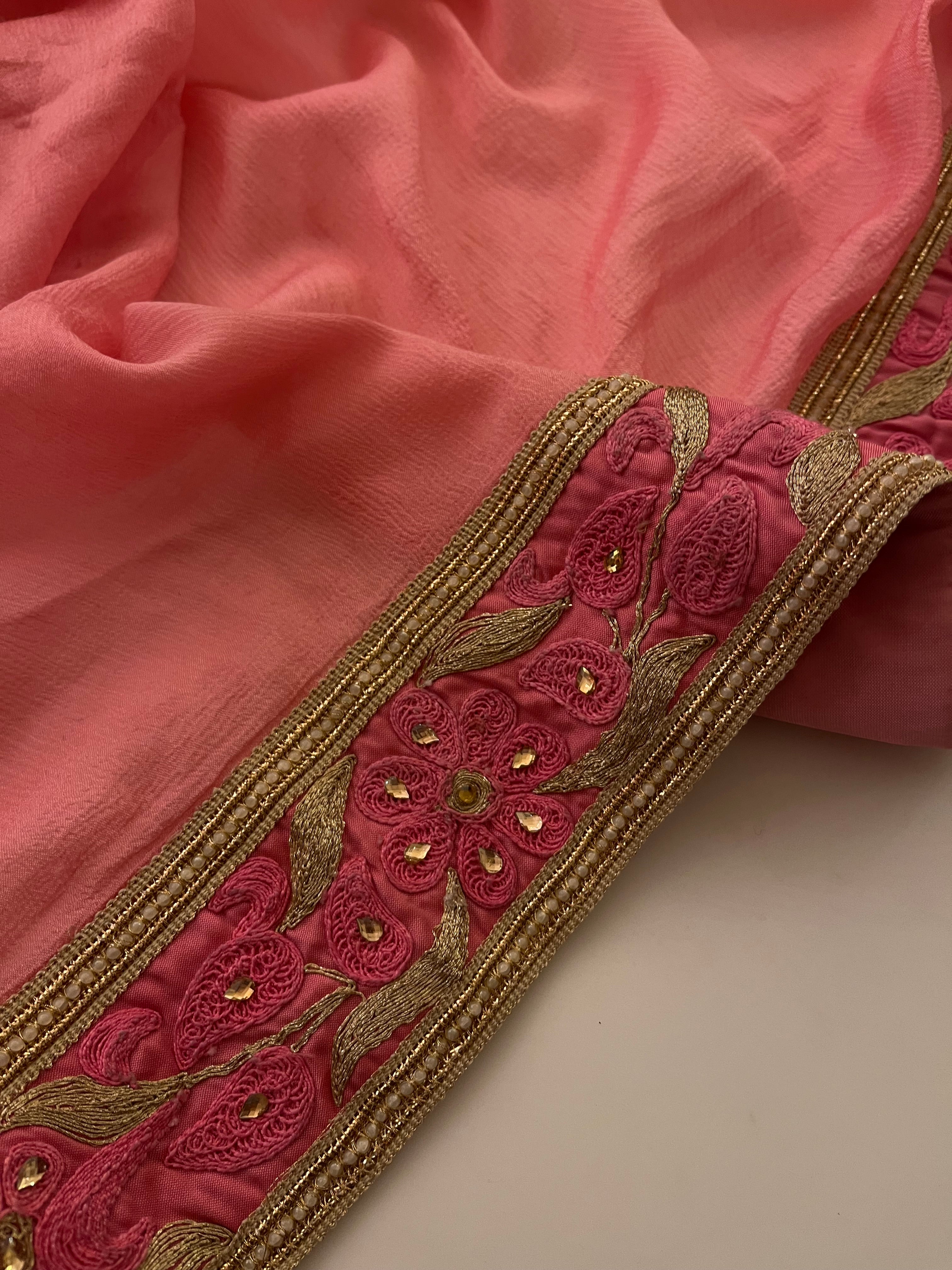 Strawberry Pink Saree