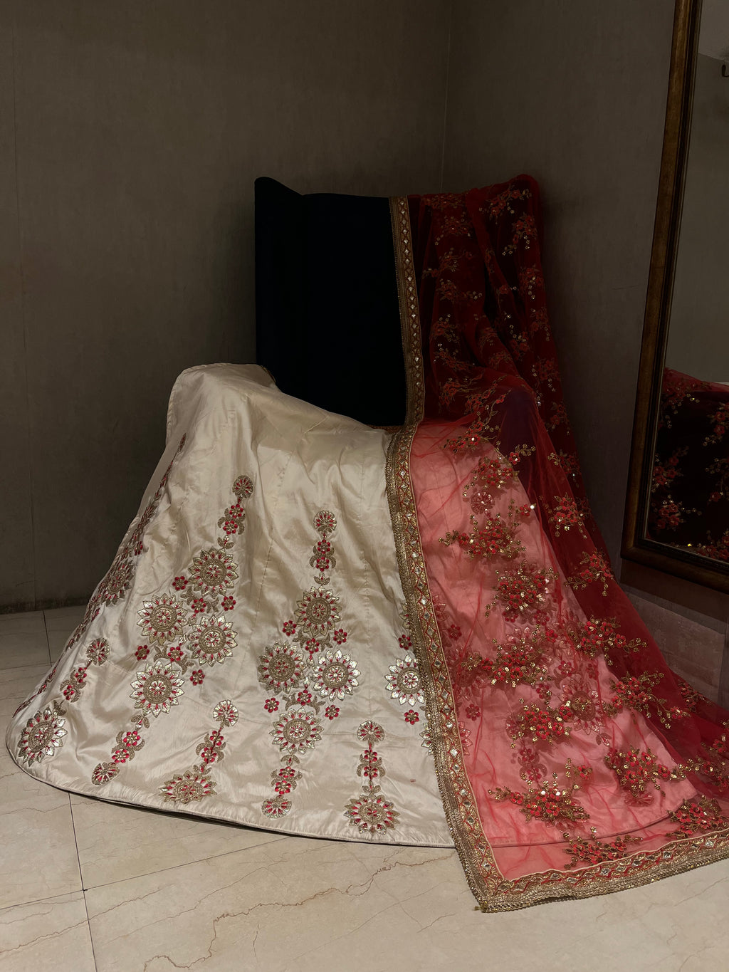 Crème Silk Lehenga