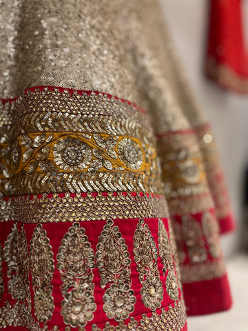 Full Glam Golden Sequins Lehenga Set