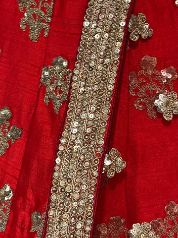 bridal red sequins lehenga set