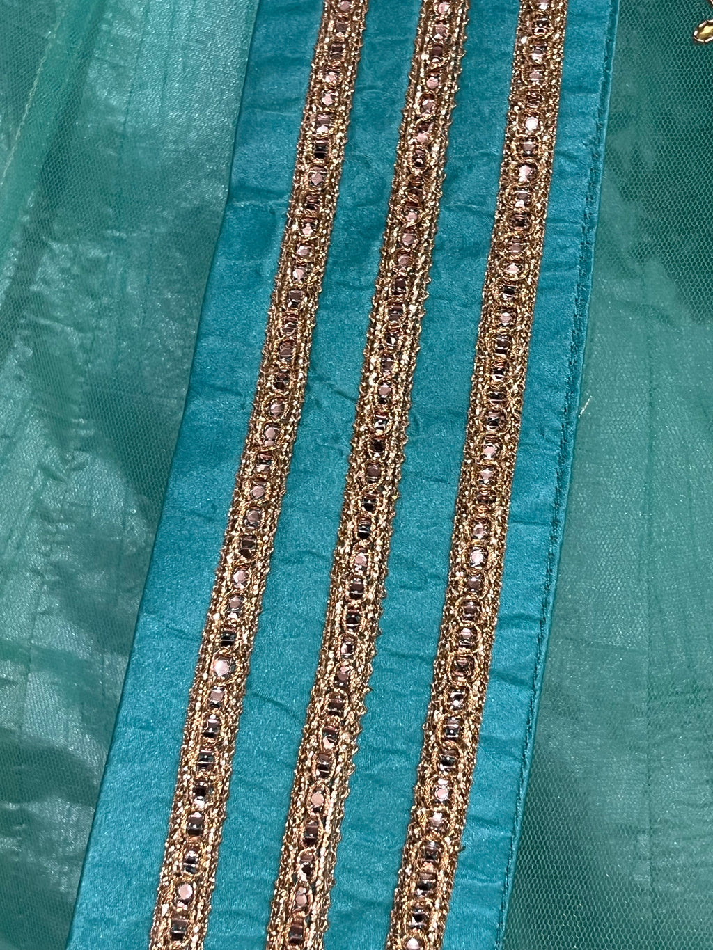 Aqua Blue Net lehenga set