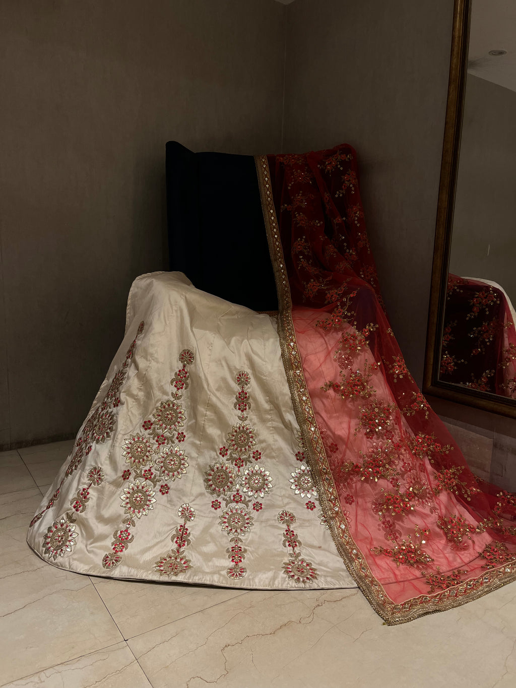 Crème Silk Lehenga