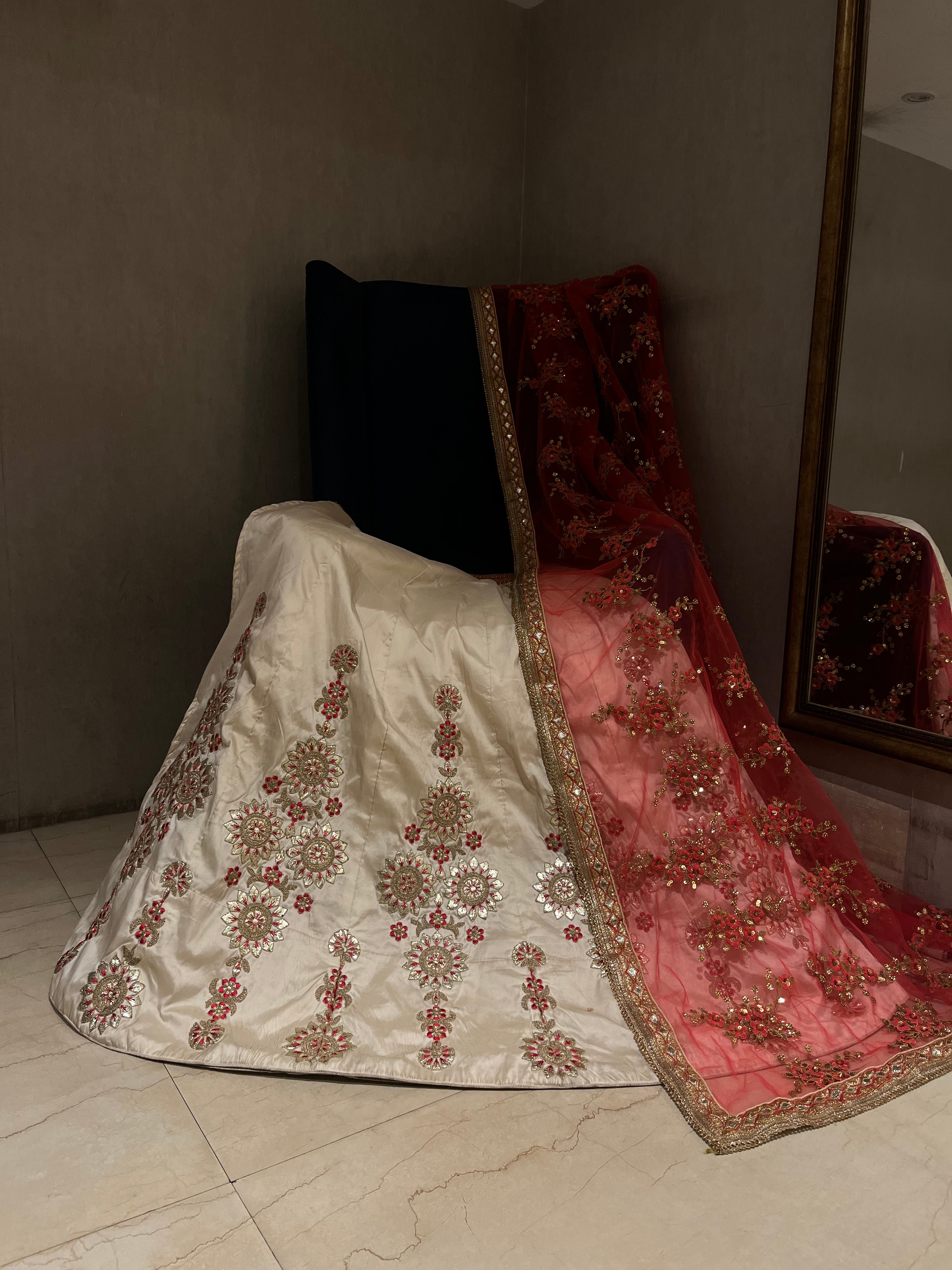 Crème Silk Lehenga