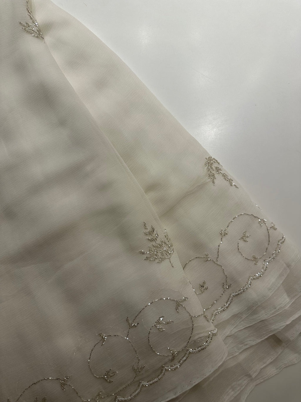 Diamond Saree in Ivory