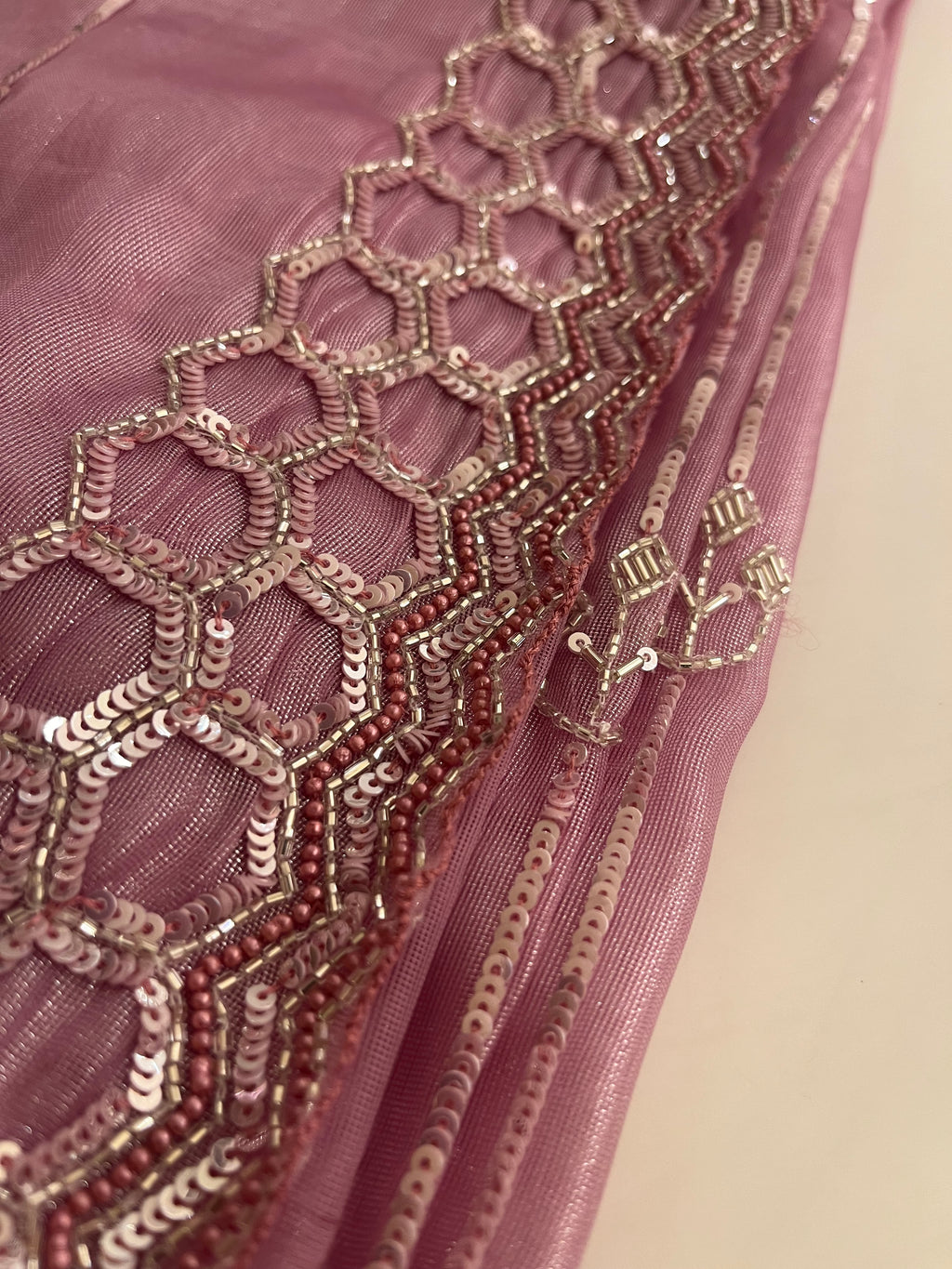 Glossy Pink Evening Saree