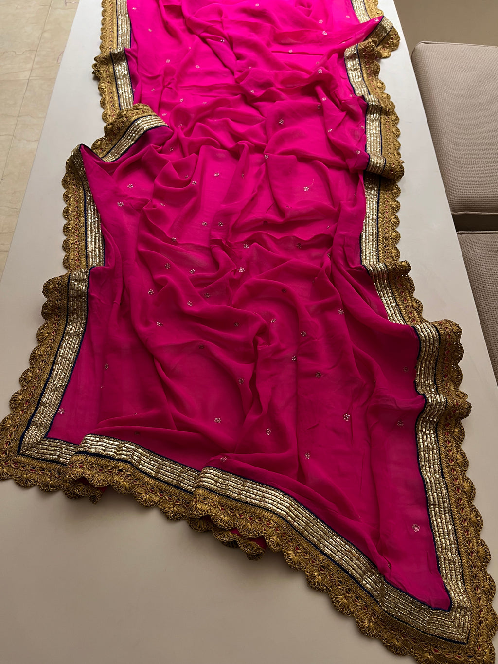 Raani Pink Georgette Saree