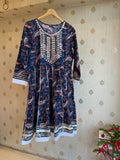 Deep Blue Cotton Kurti