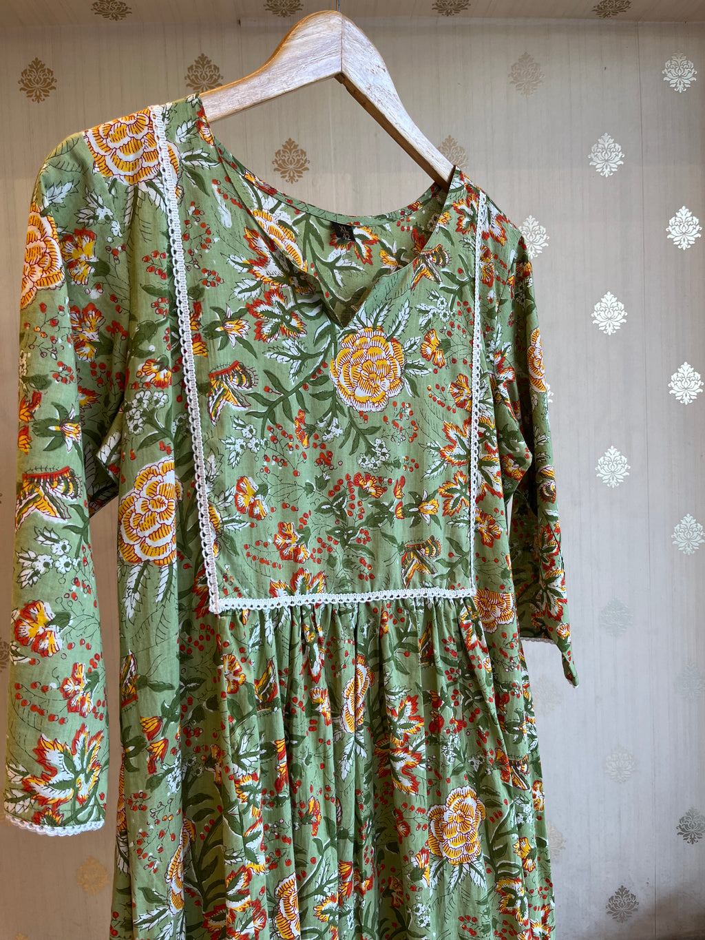 Summer Green Cotton kurti