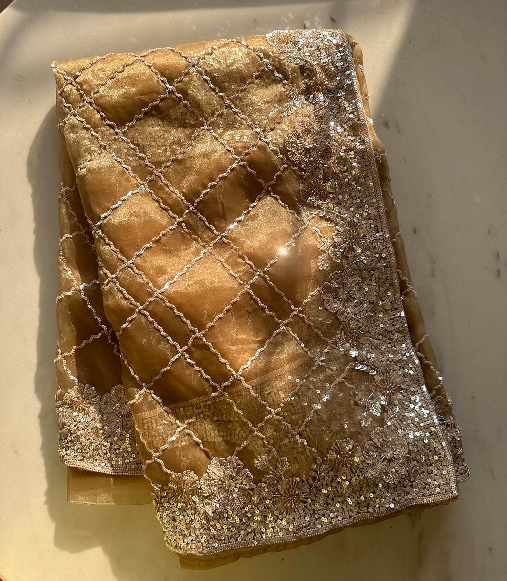 Aaftab Gold Tissue Saree