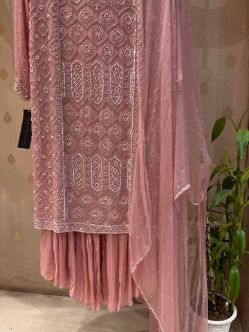 Beautiful pink Sharara set