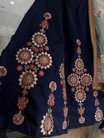 Navy Blue Traditional Lehenga set