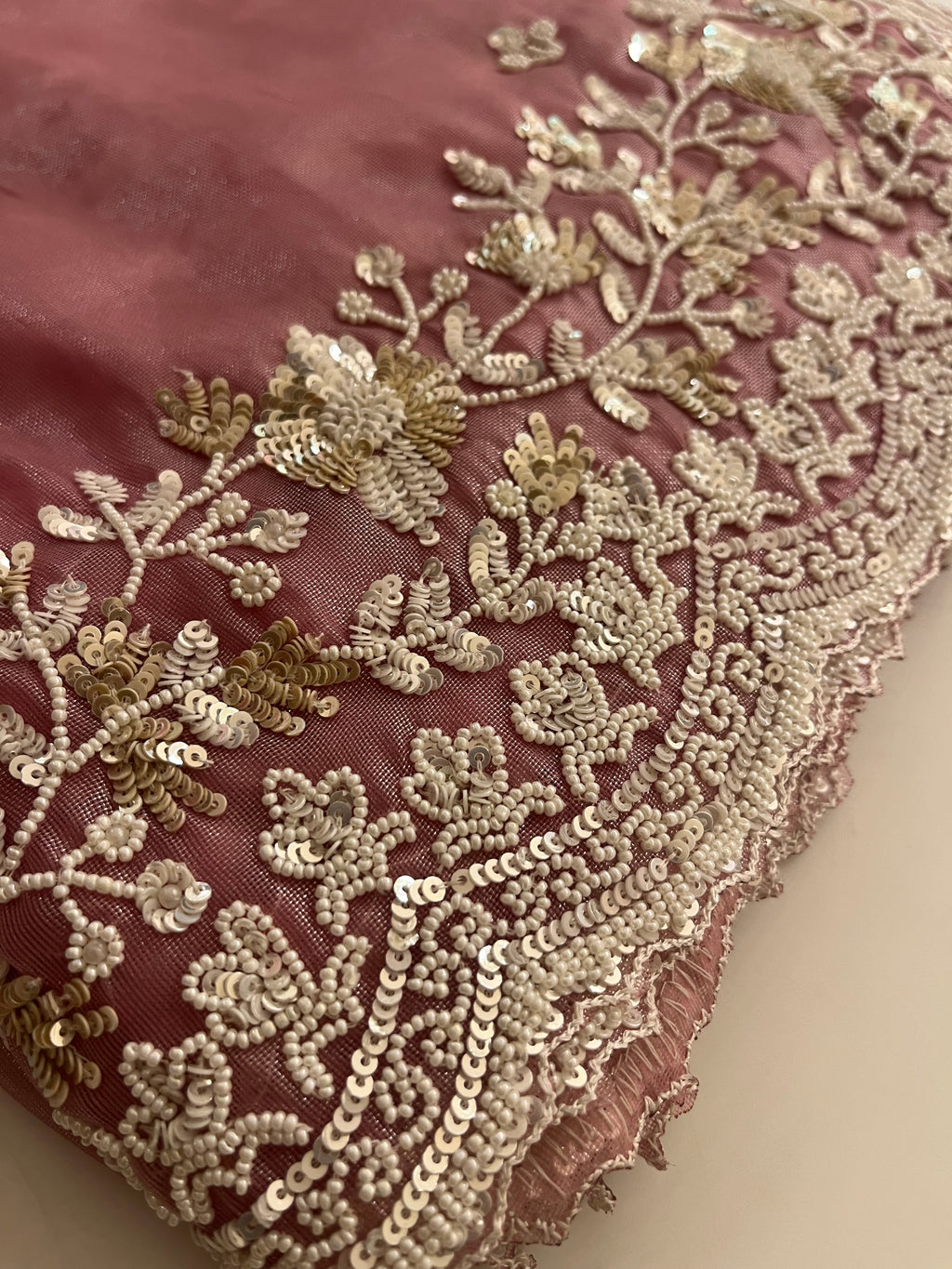 pear and sequins evening saree