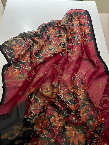 Pure Georgette Printed Saree