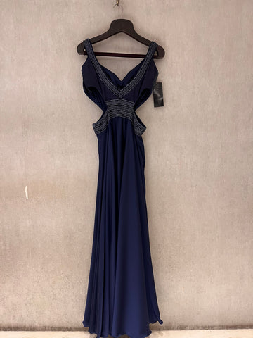 elegant evening gown in satin silk