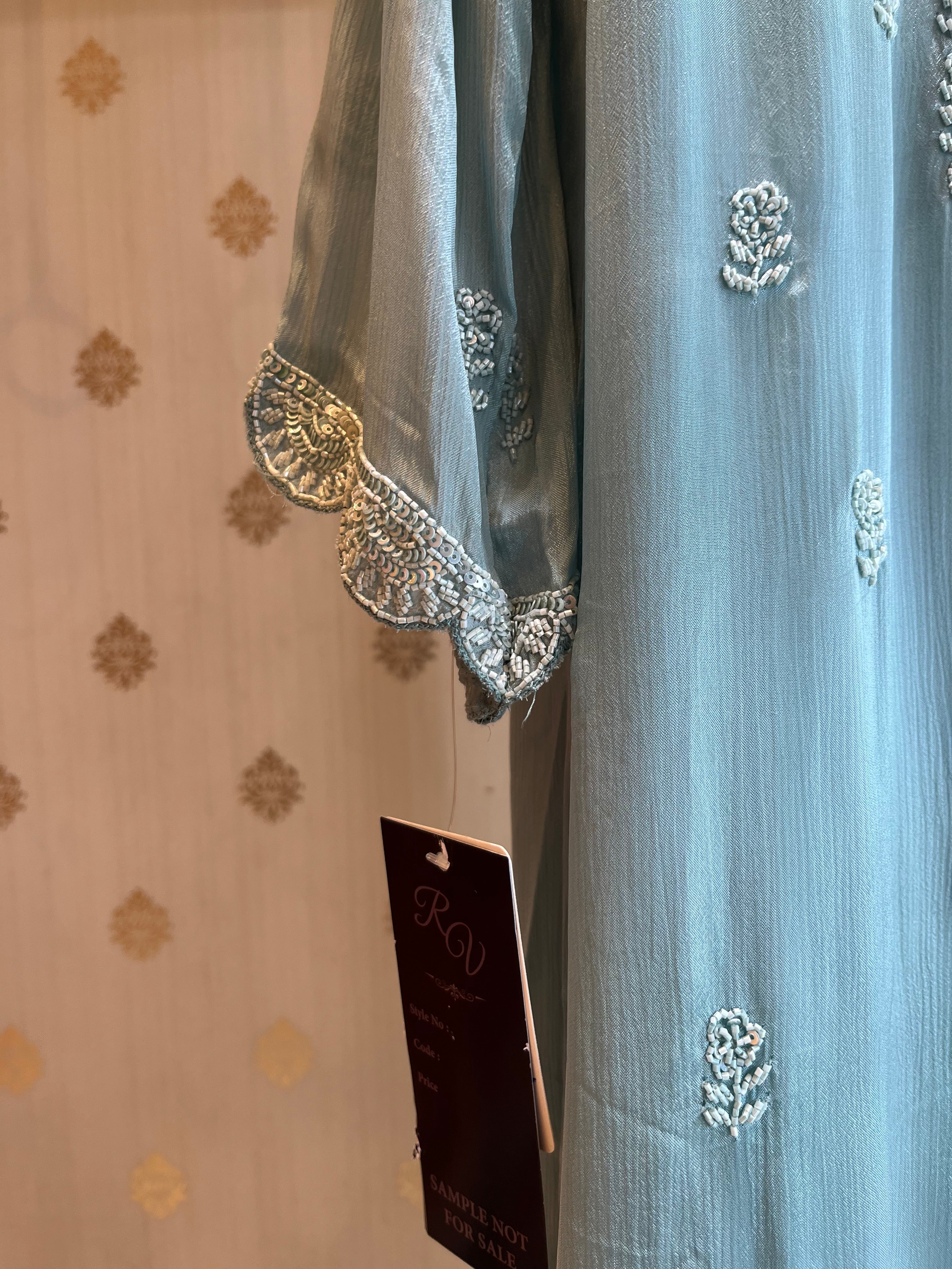 Vintage Blue Plazo Suit Set