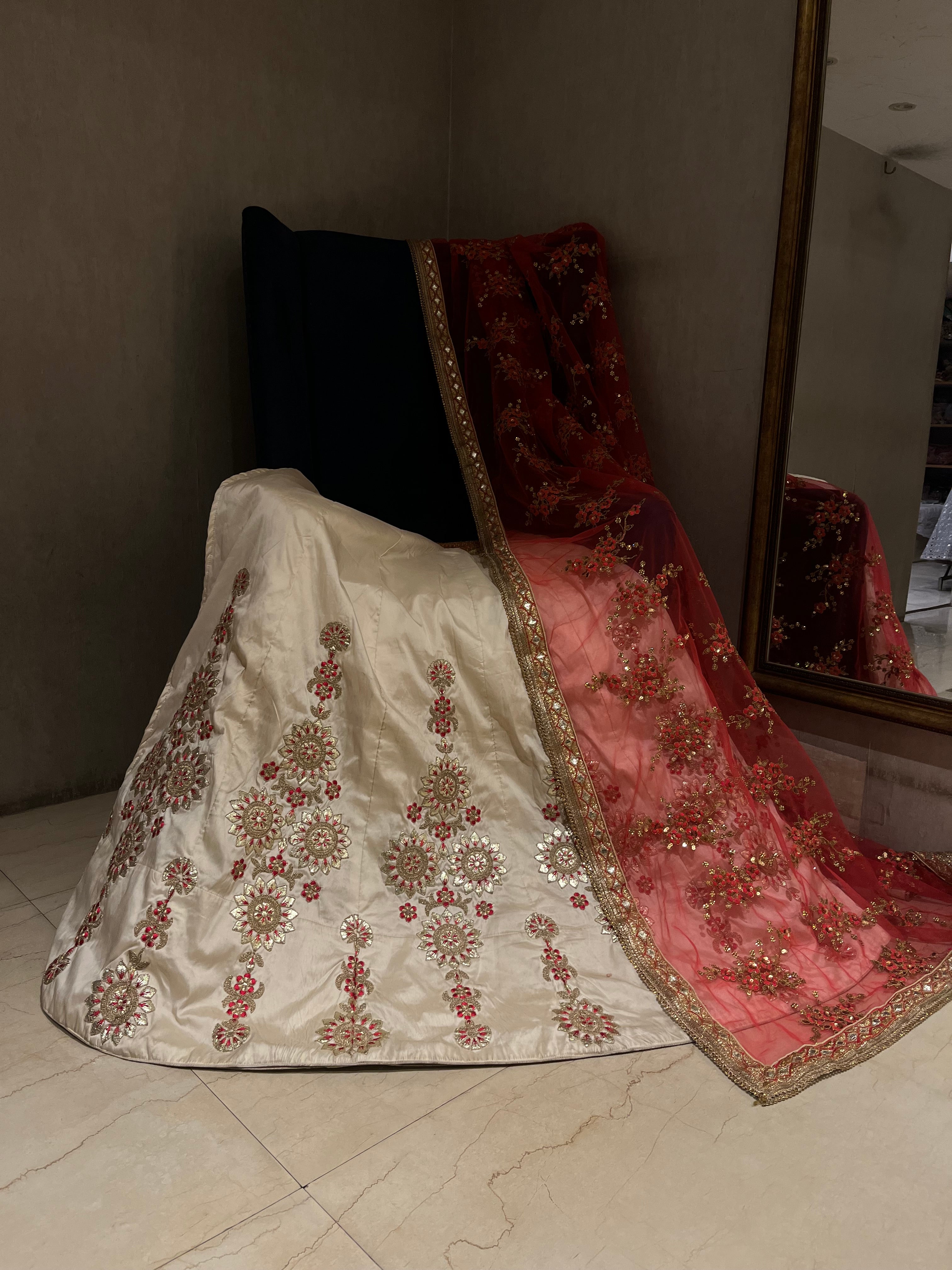 Crème Silk Lehenga