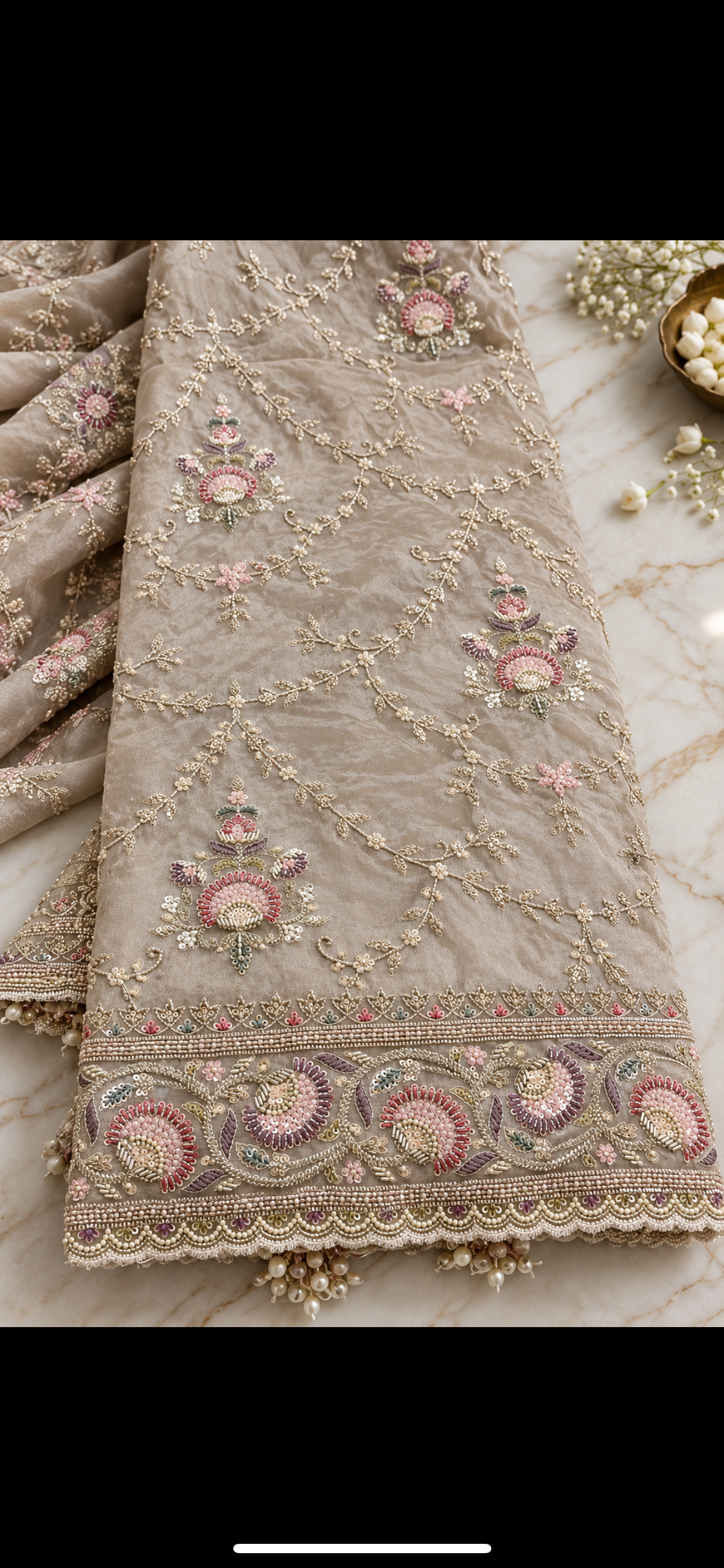 Aradhna tissue handwork saree
