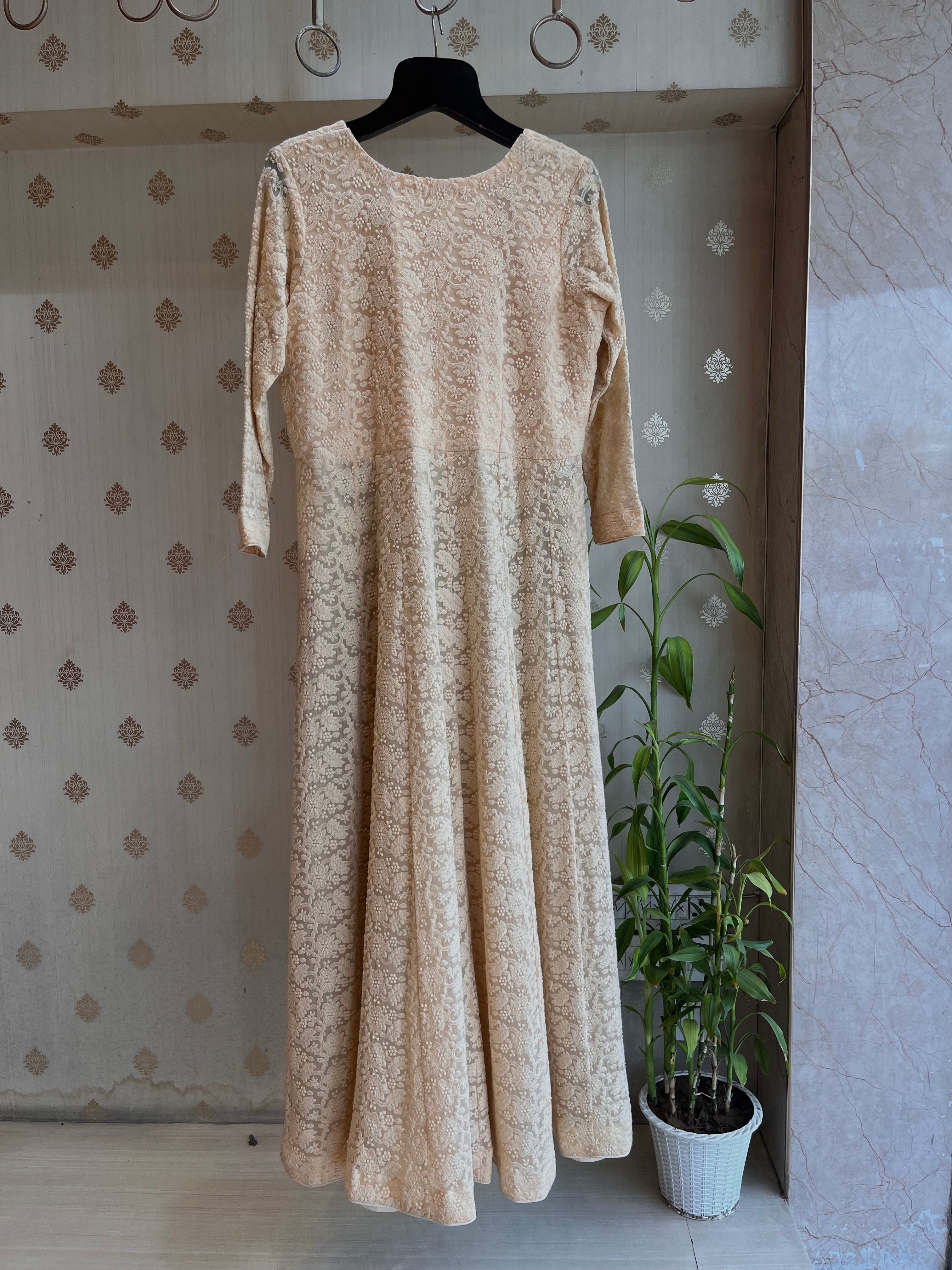 chikankari anarkali kurta