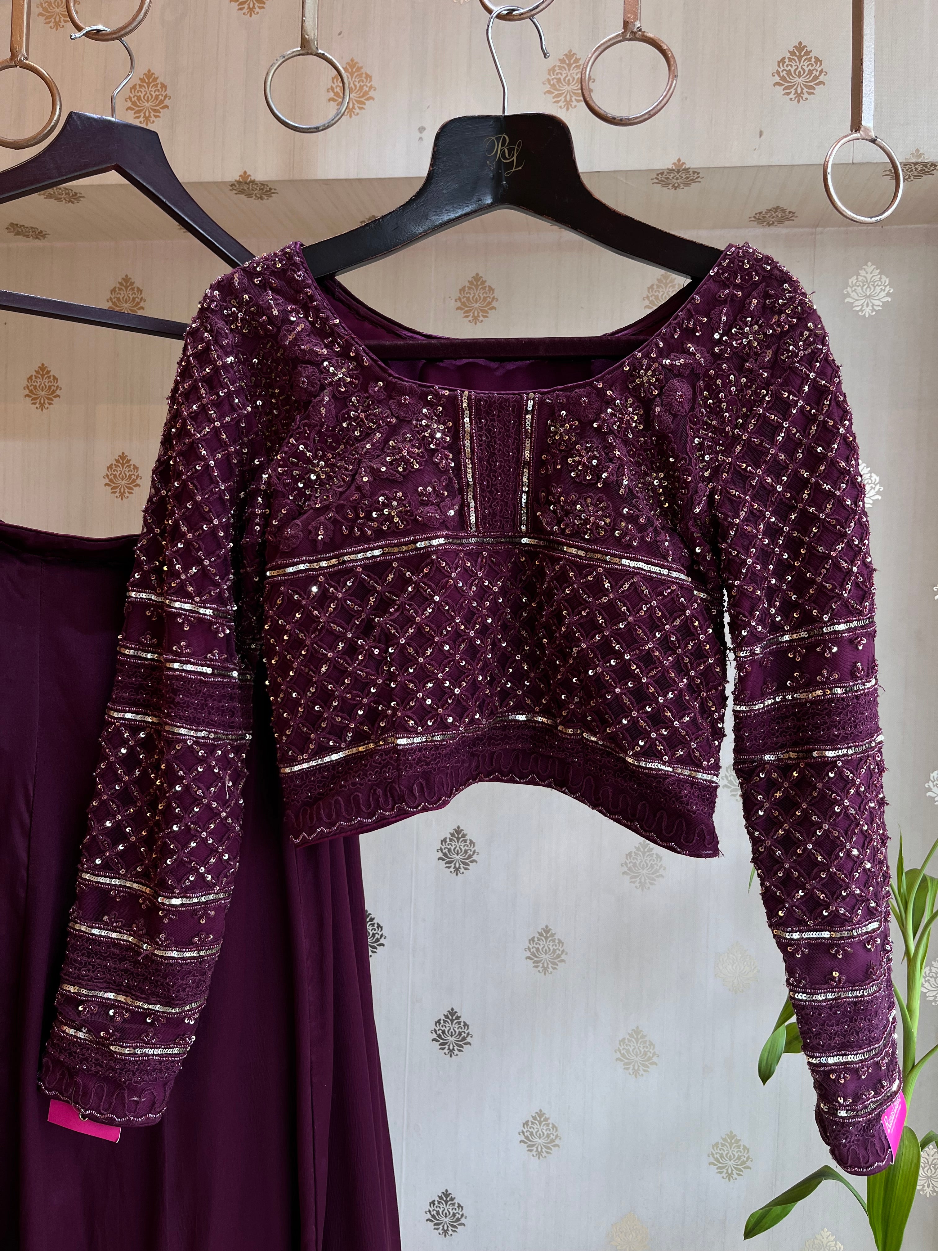 Wine light Lehenga full set