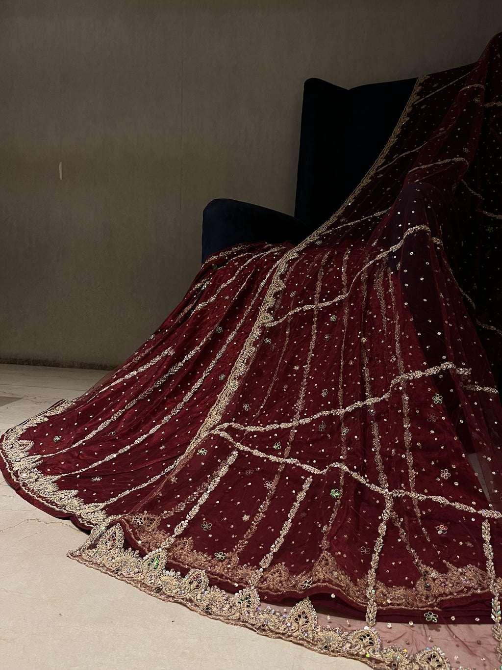 Rajwada style net lehenga set