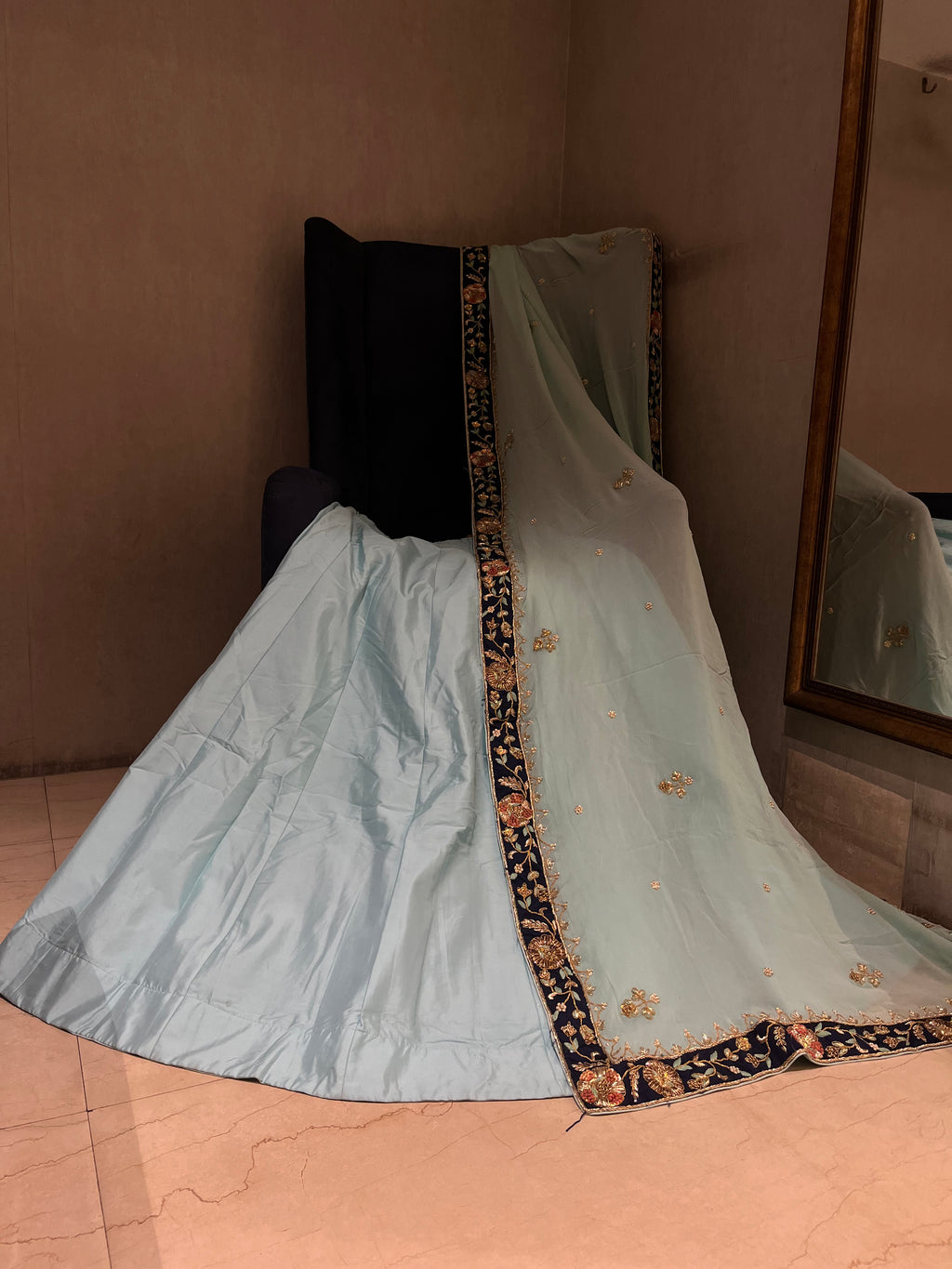 Aqua-Blue Lehenga Set