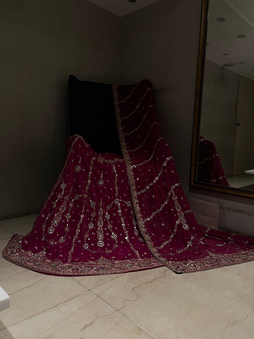 Magenta Zardozi Lehenga Set