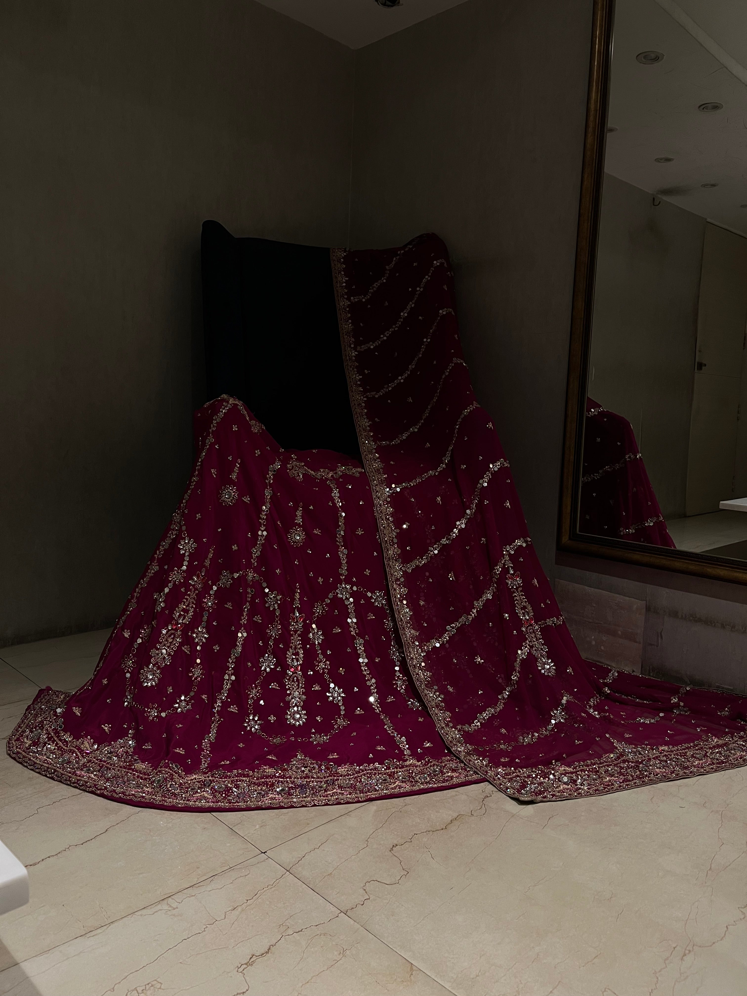 Magenta Zardozi Lehenga Set