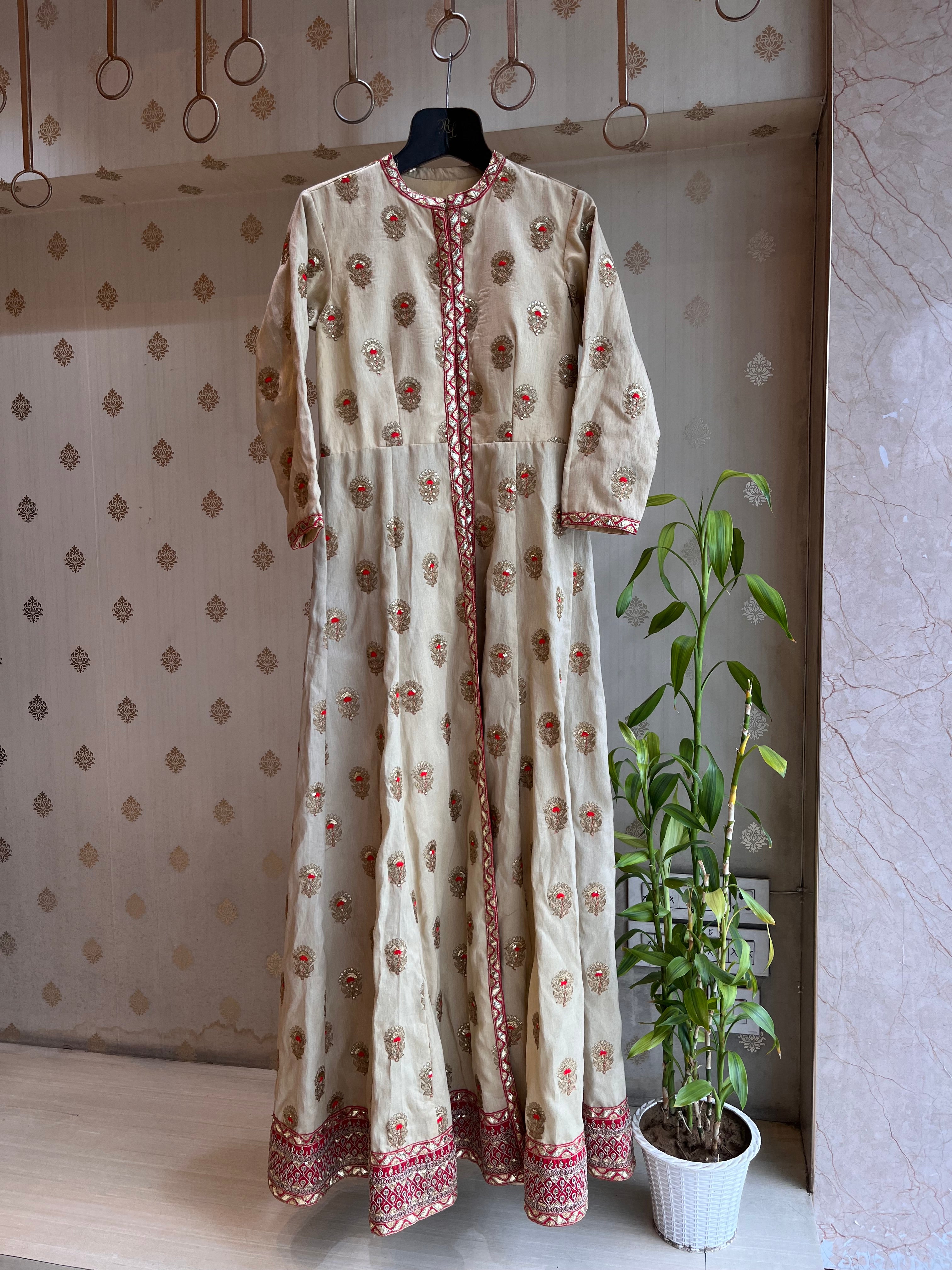 Raw silk Full Length anarkali