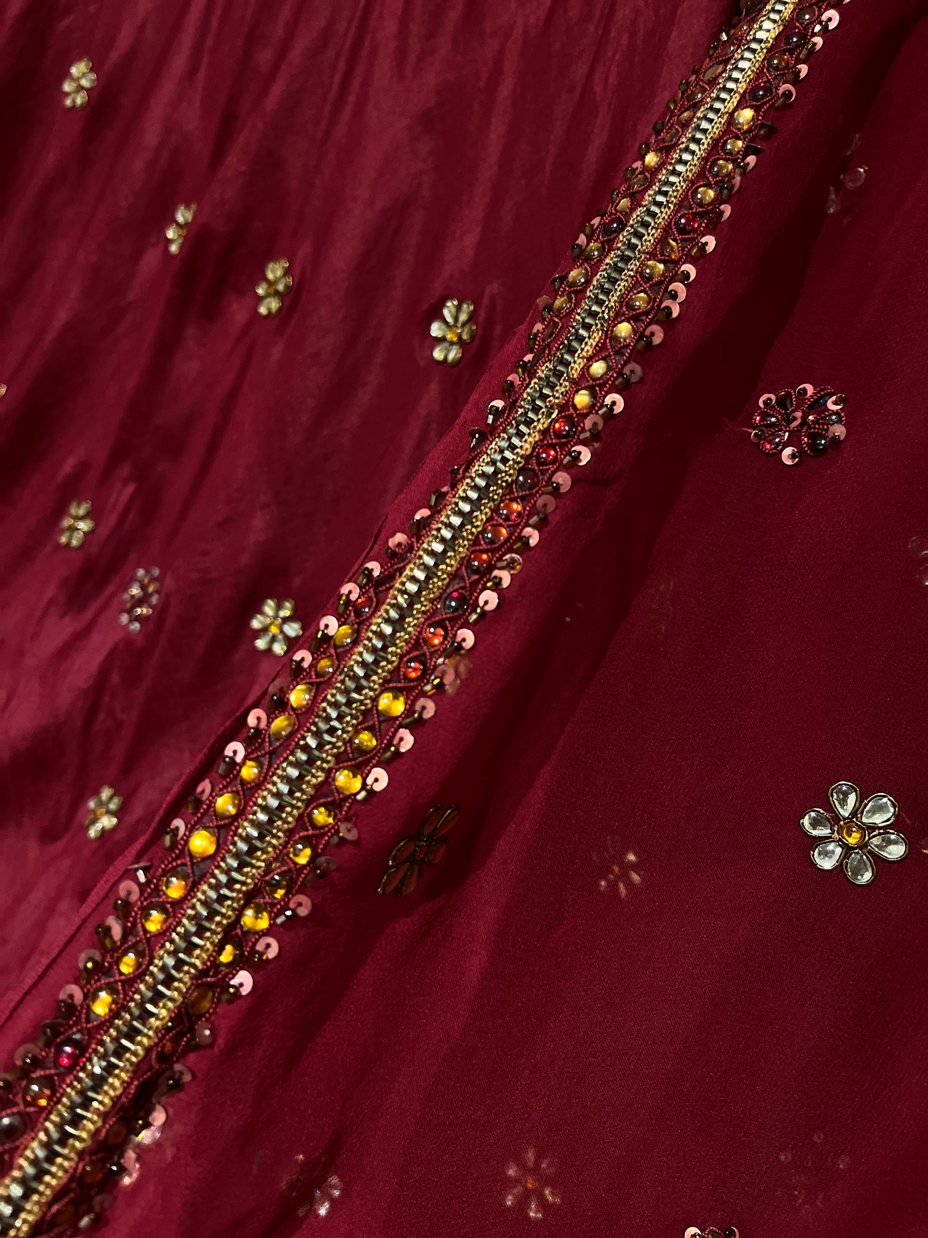 Wine Grace Lehenga Set