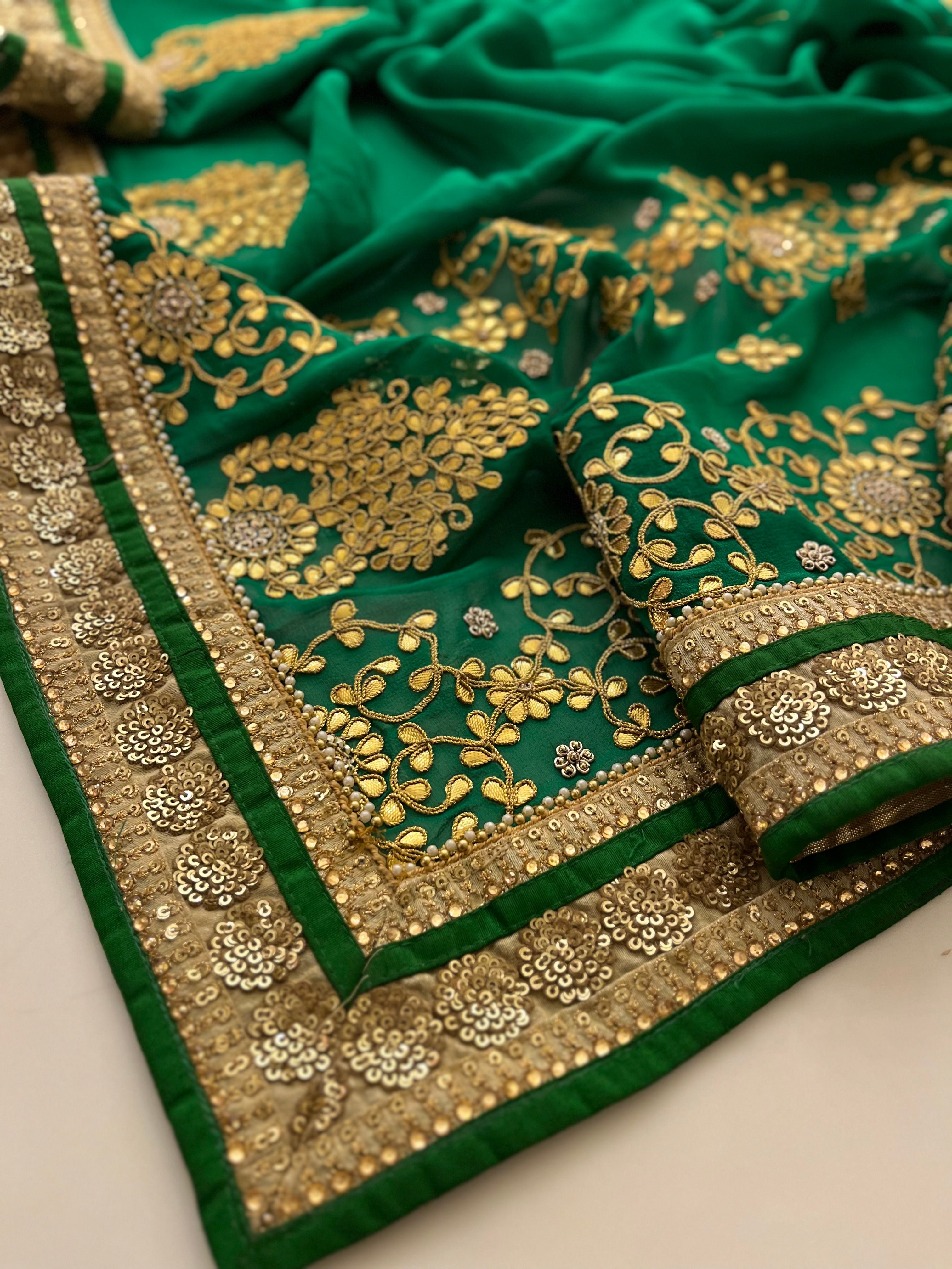 madhuri dixit designer half-half saree