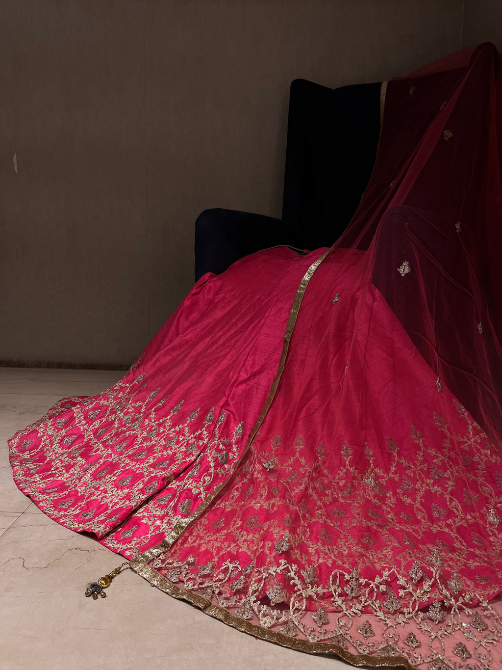 evening pink lehenga set