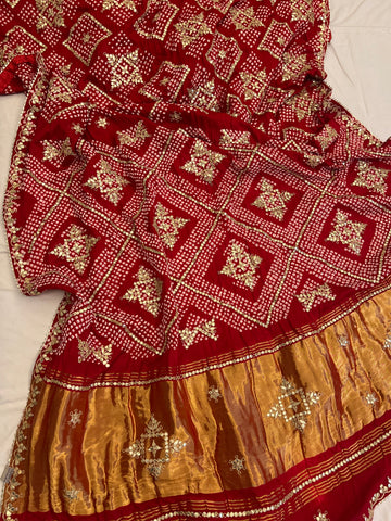 Pure Gajji silk chokad saree