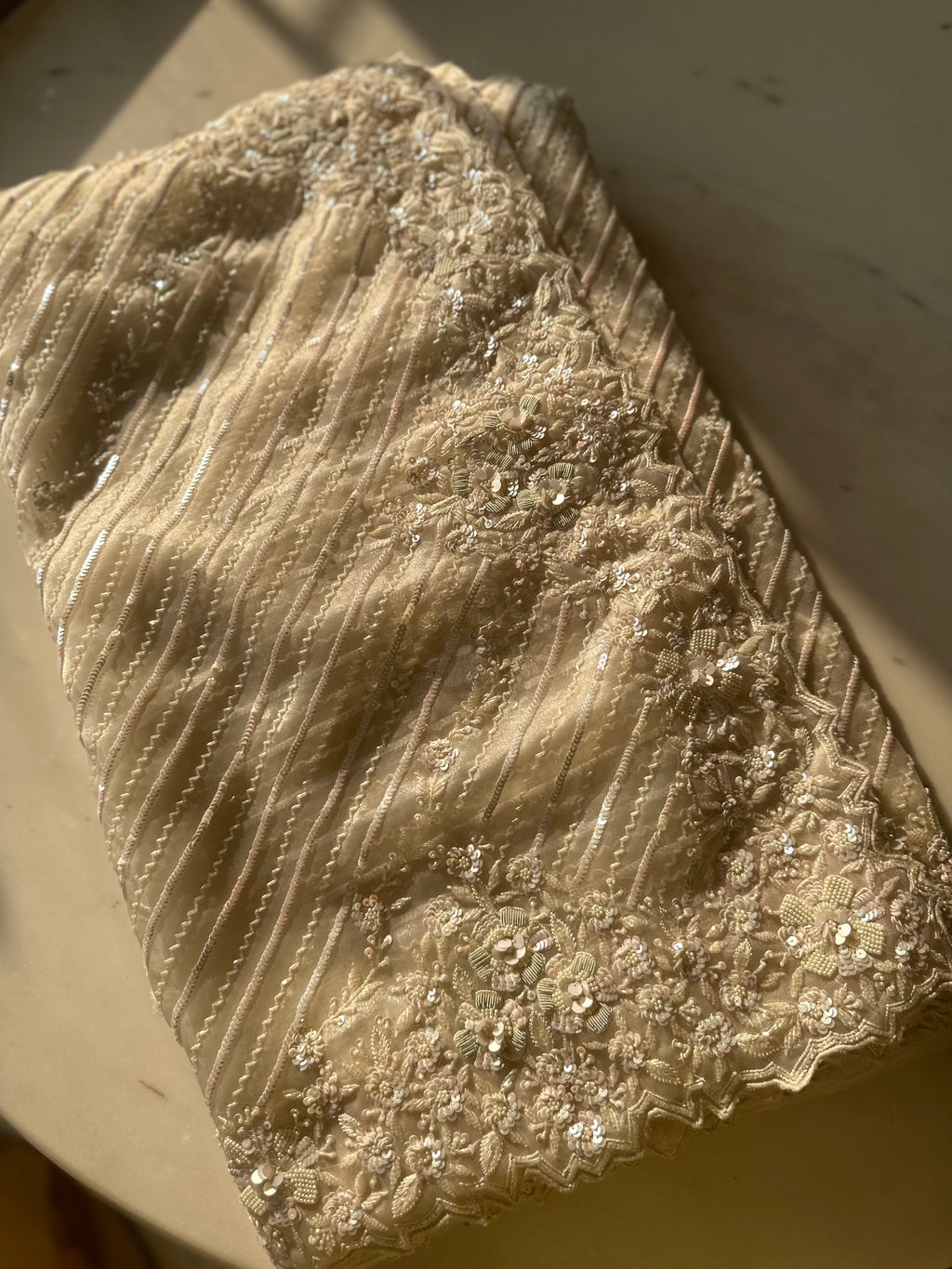 Sunset Jazz Ivory Saree