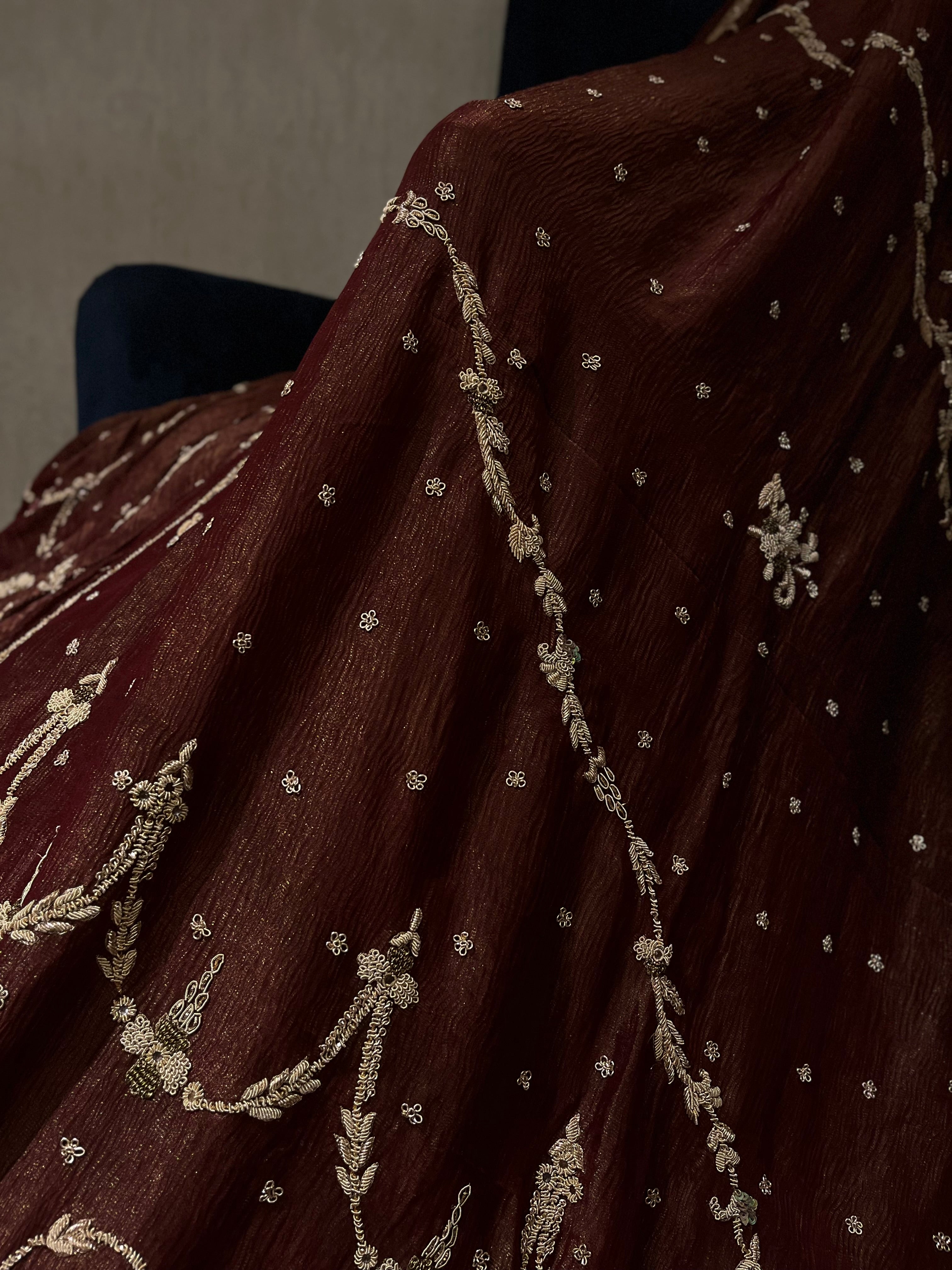 Maroon zardozi lehenga