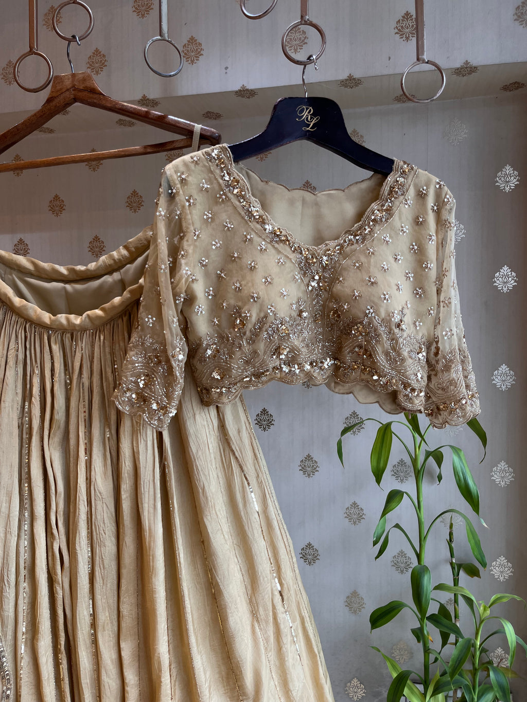 Golden Glam Light Lehenga Set