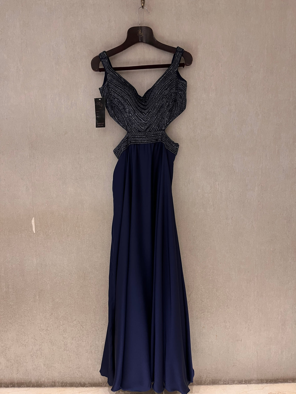 elegant evening gown in satin silk