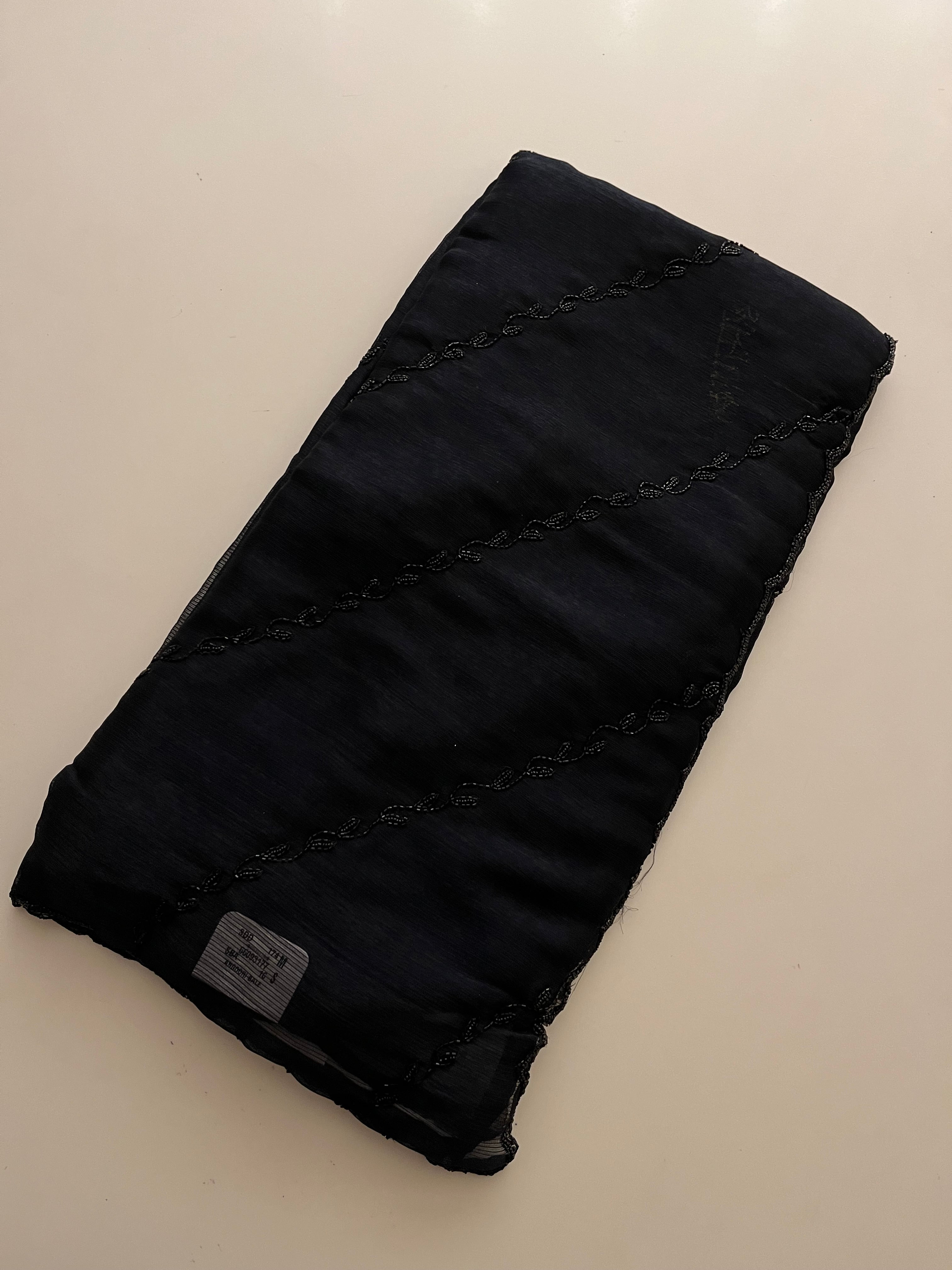 Deep Black Cocktail Saree
