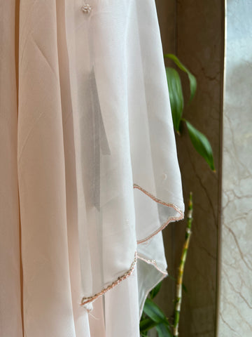 Peach Georgette Plazo Suit Set
