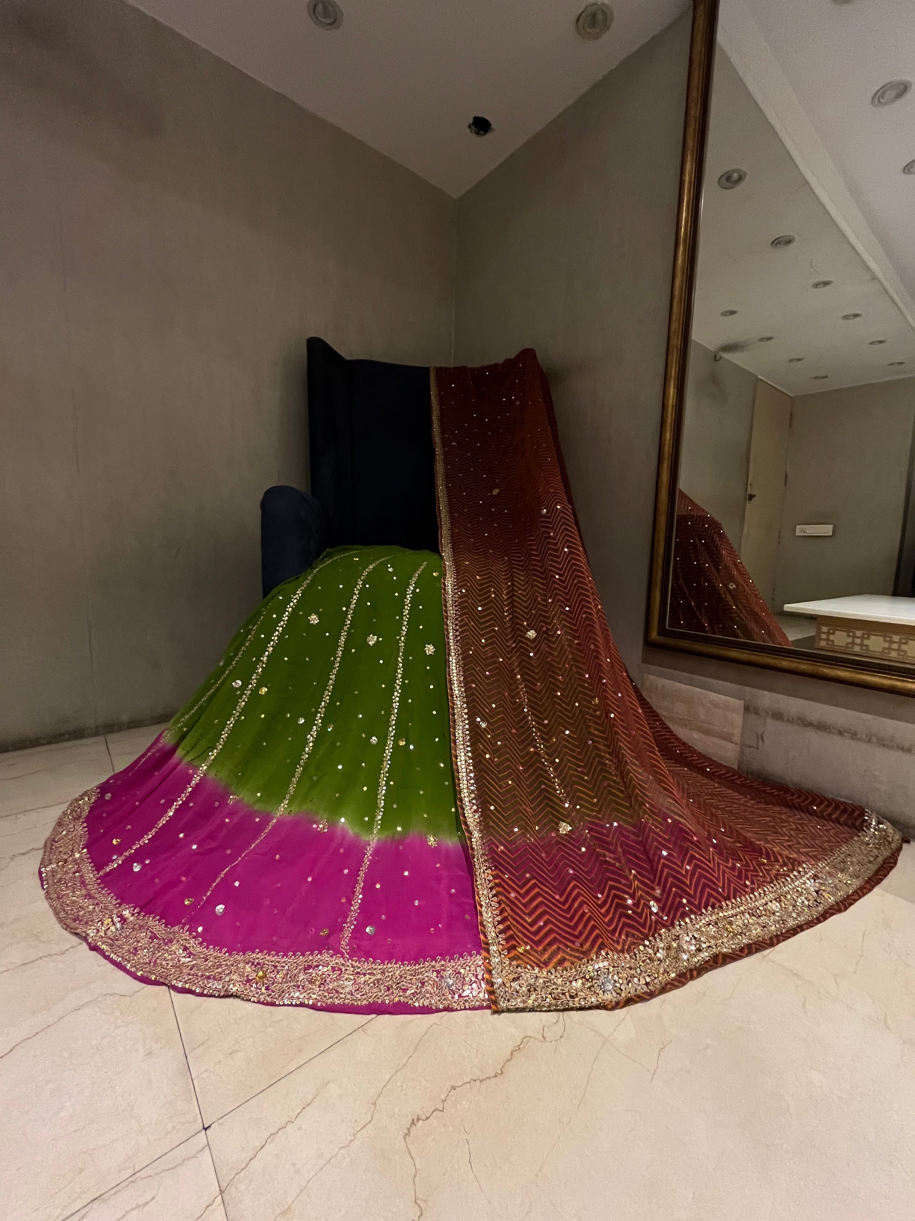 Multi Coloured Lehenga Set