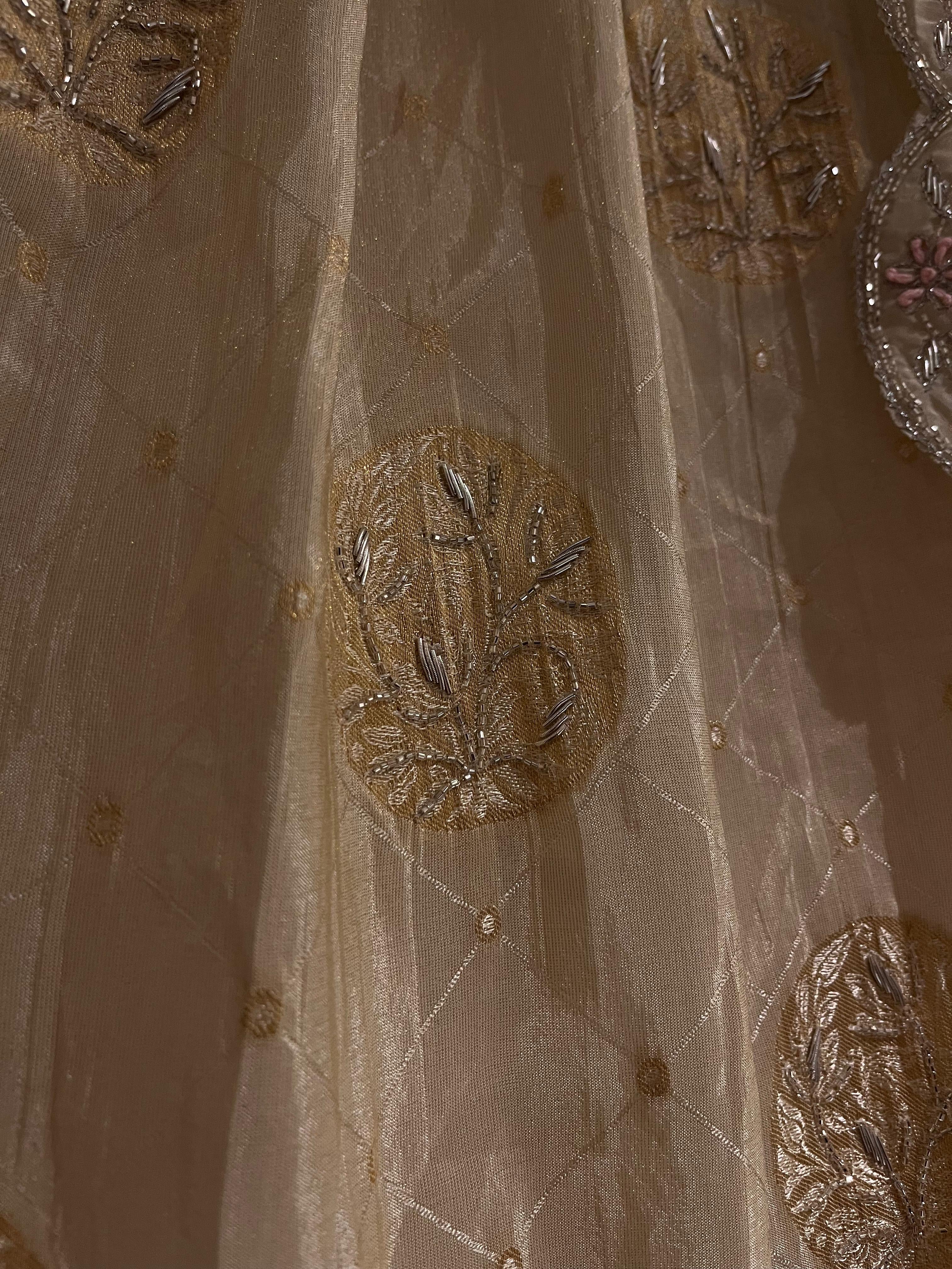 Ivory and Gold Lehenga Set