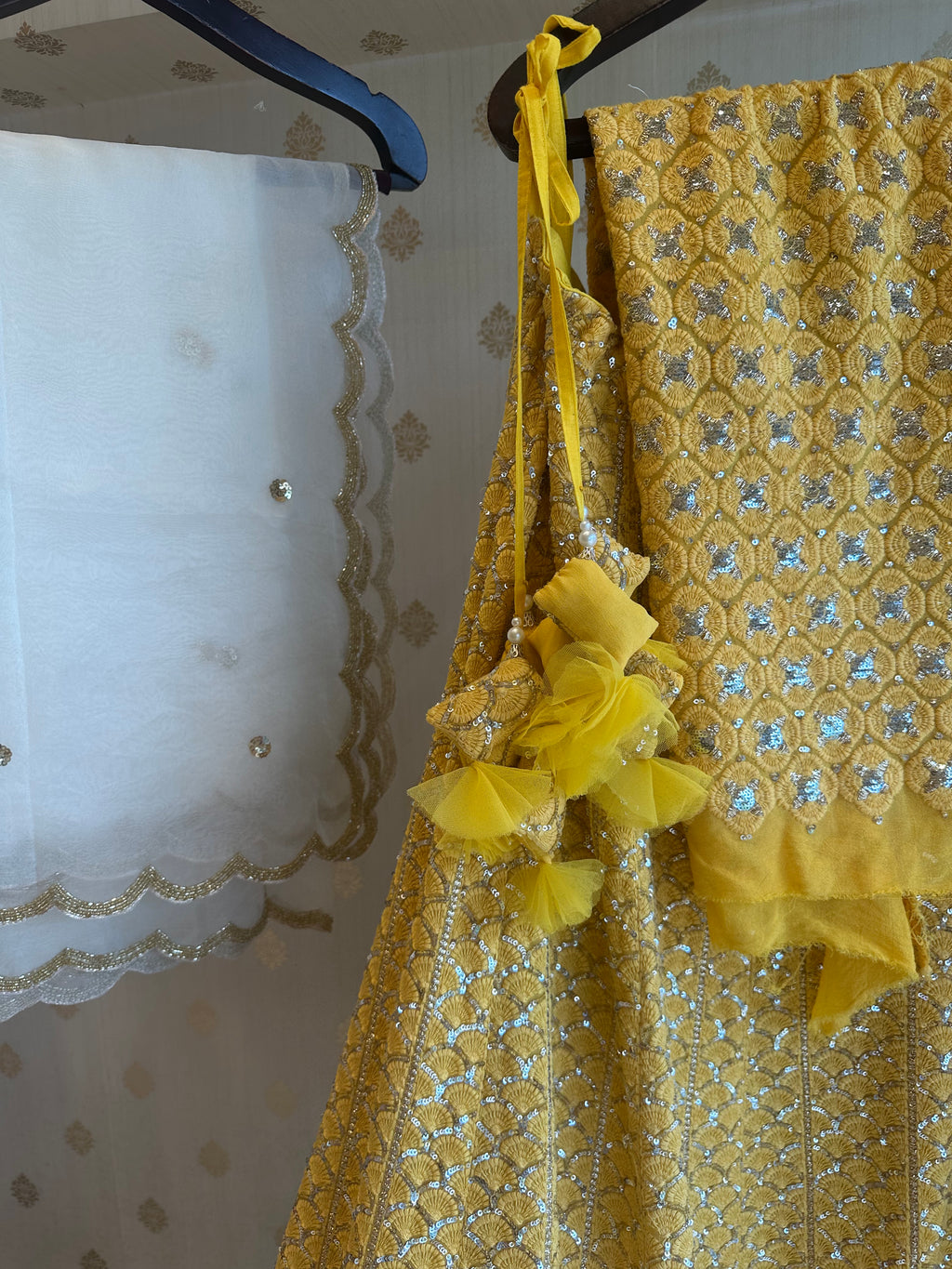 Bright Yellow Lucknowi lehenga