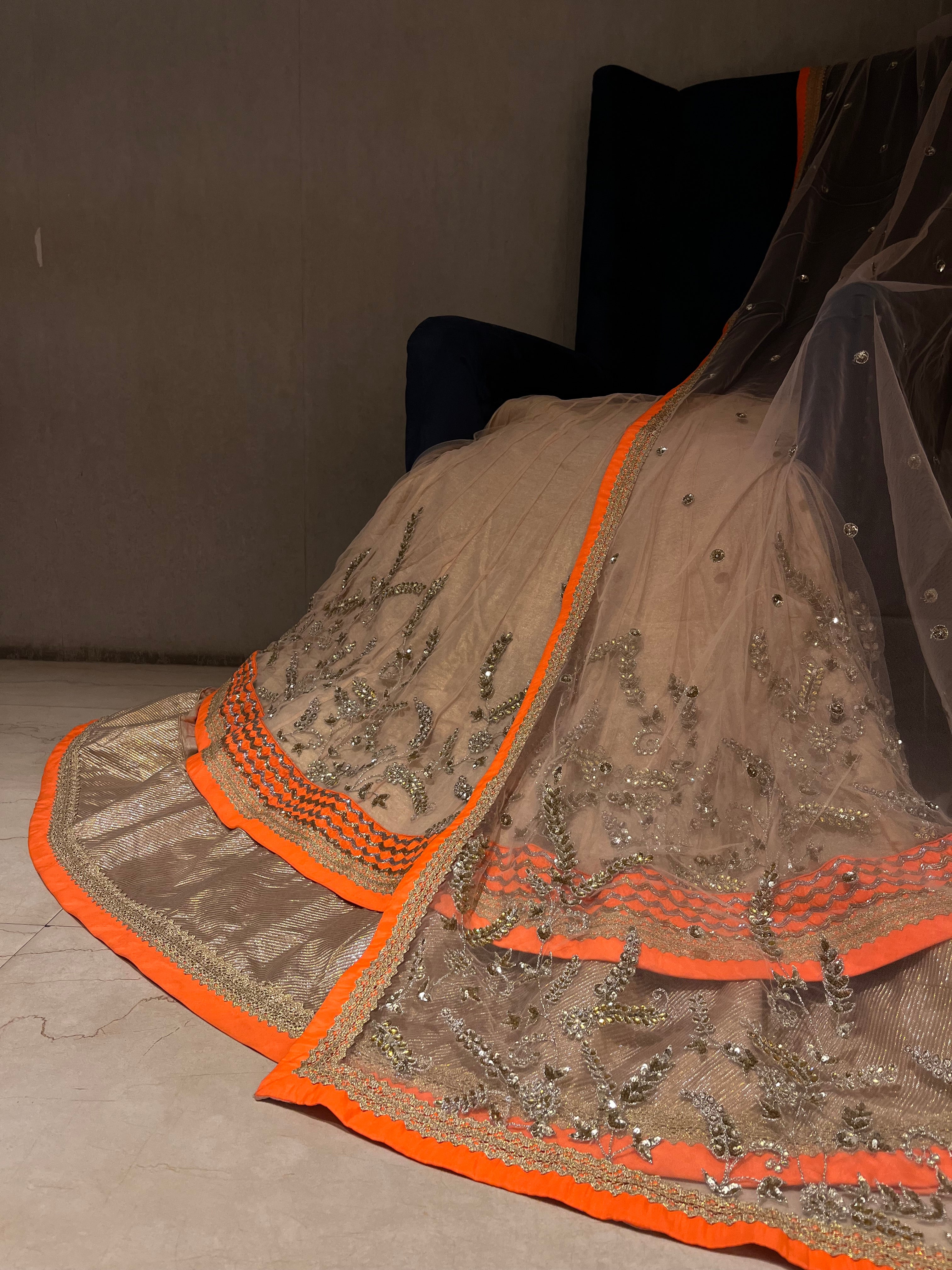 Crème Lehenga set