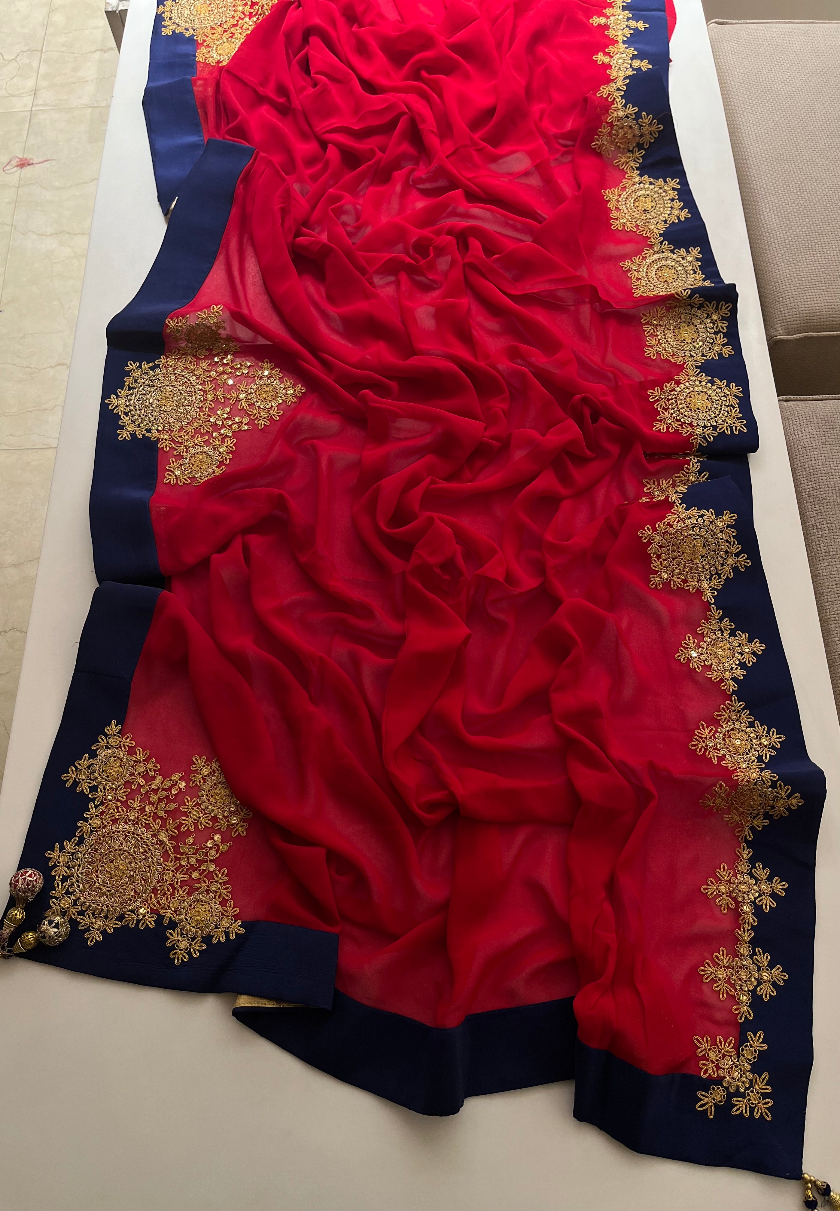 Sabya Red Saree