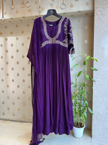 Violet Anarkali Set