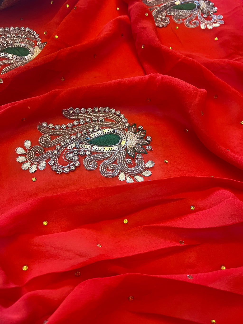 Pure Red Pure Georgette