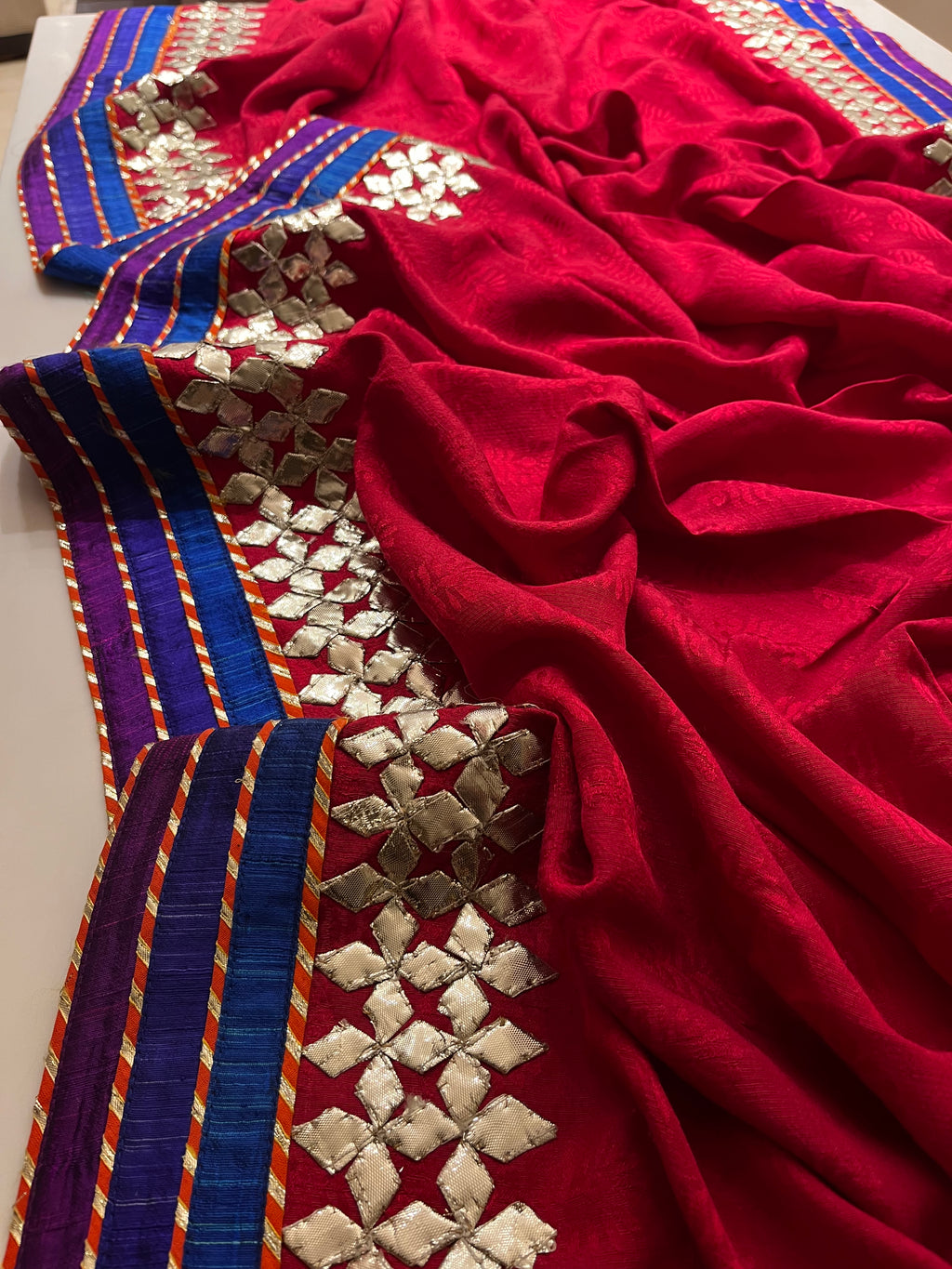 traditional kaccha gotta handwork saree