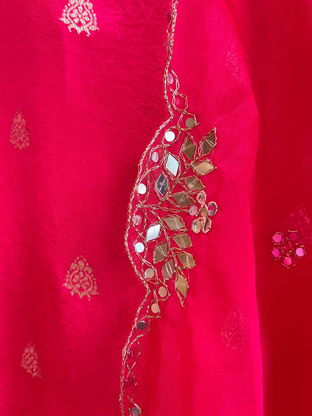 Raani Pink Chanderi Silk Suit set