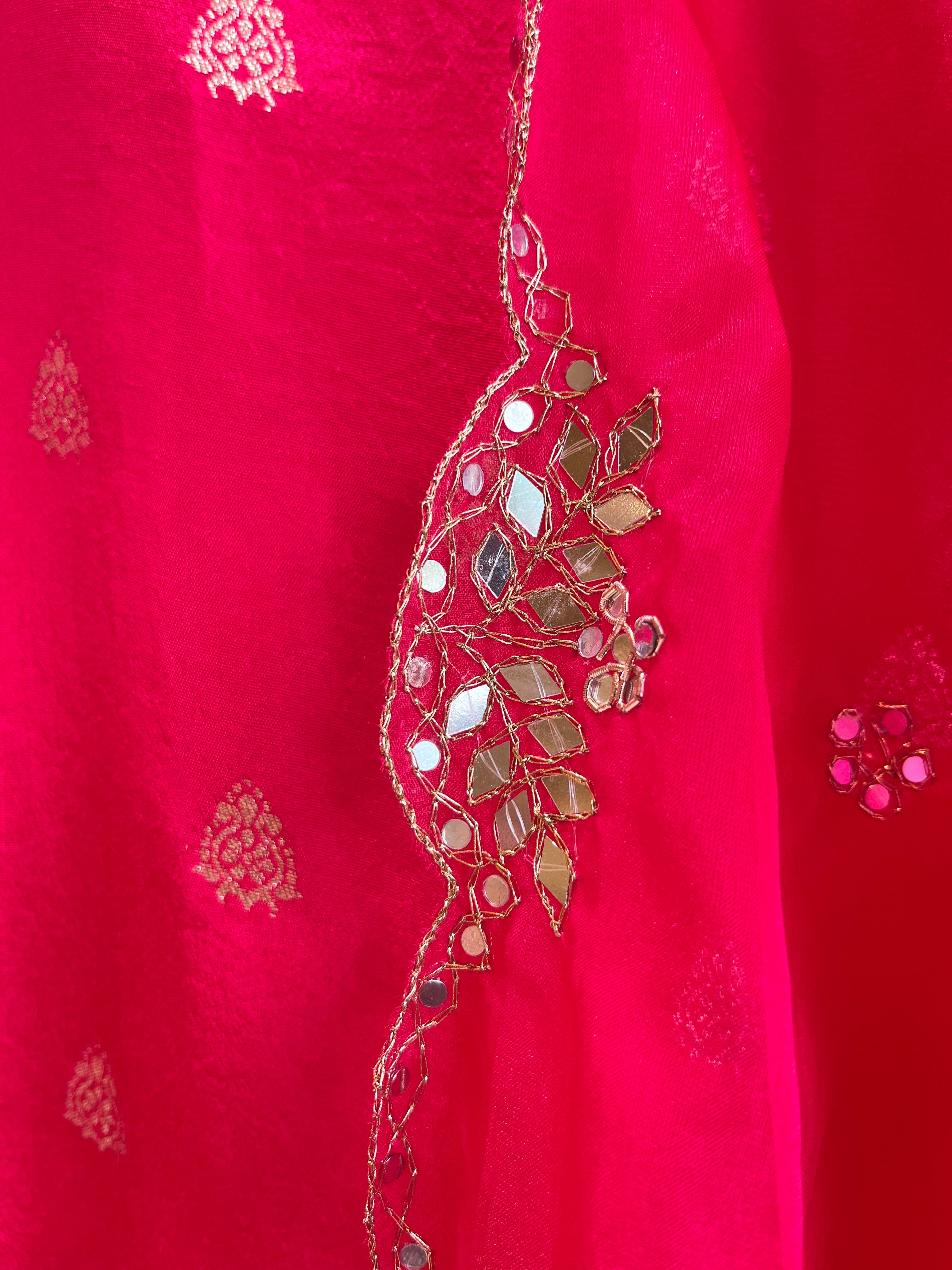 Raani Pink Chanderi Silk Suit set