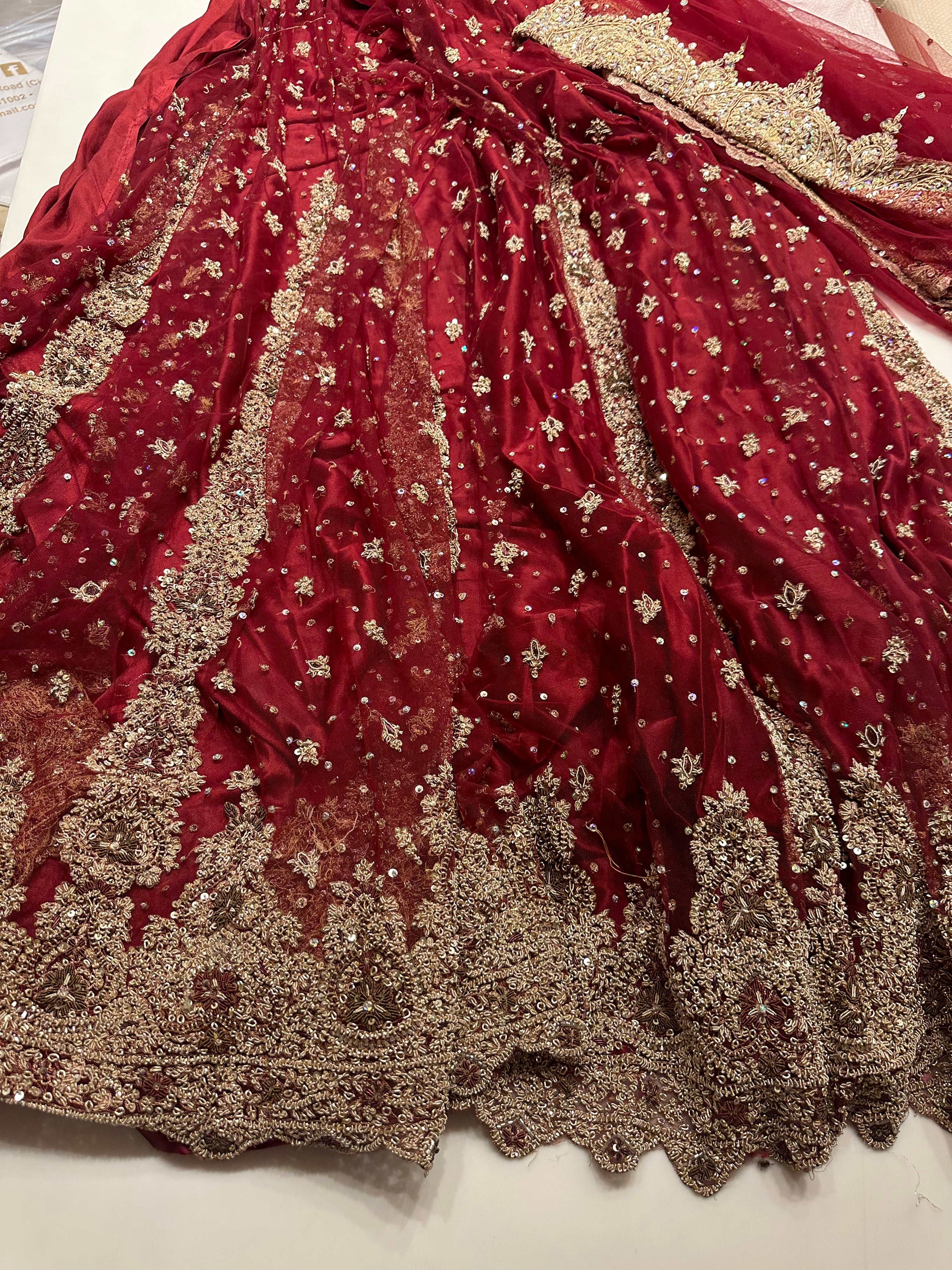 Nazakat Fine Zardozi handwork net lehenga and dupatta
